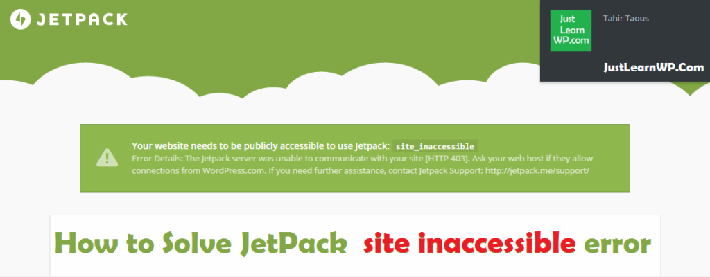 Your website needs to be publicly accessible to use Jetpack site_inaccessible