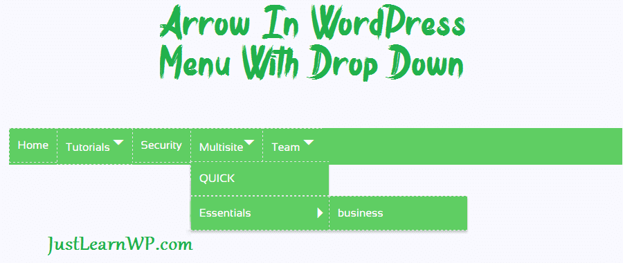 How To Add Arrow In WordPress Menu With Drop Down