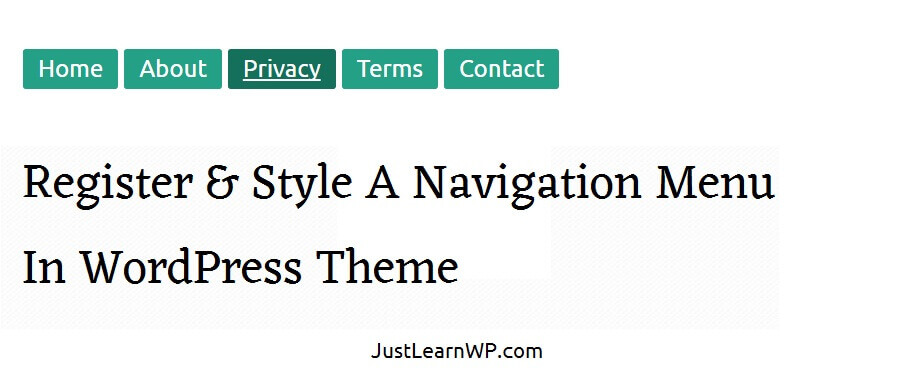 Register And Style A Navigation Menu In WordPress Theme