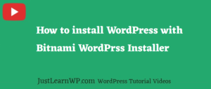 how to install wordpres with bitnami WordPress installer